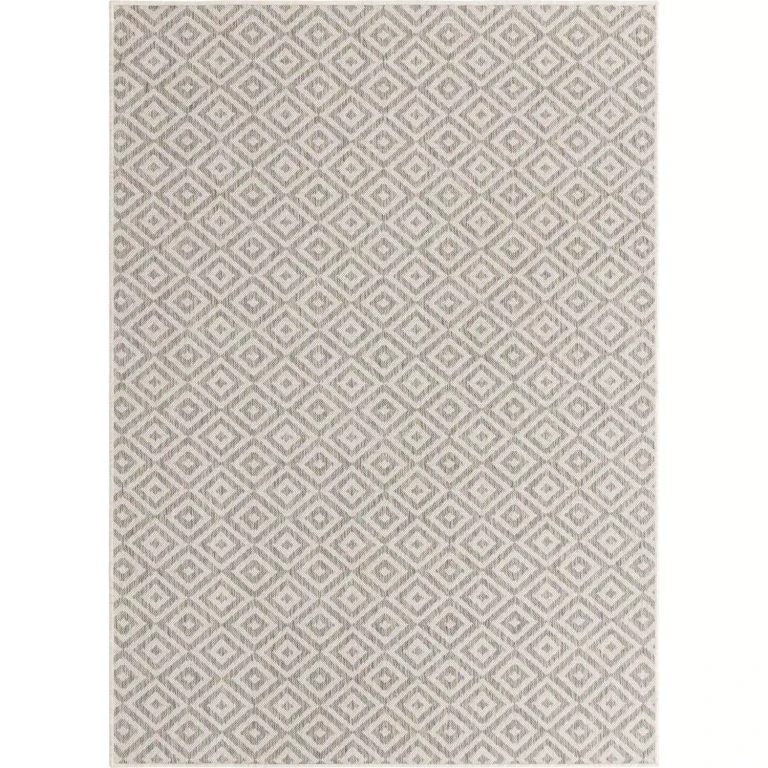 Costa Rica Outdoor Rug:- Light Gray, 5'3' x 8'