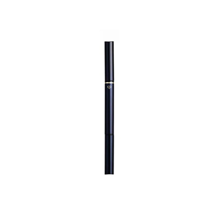 Refillable double-ended brush holder with spoolie for eyebrow pencil