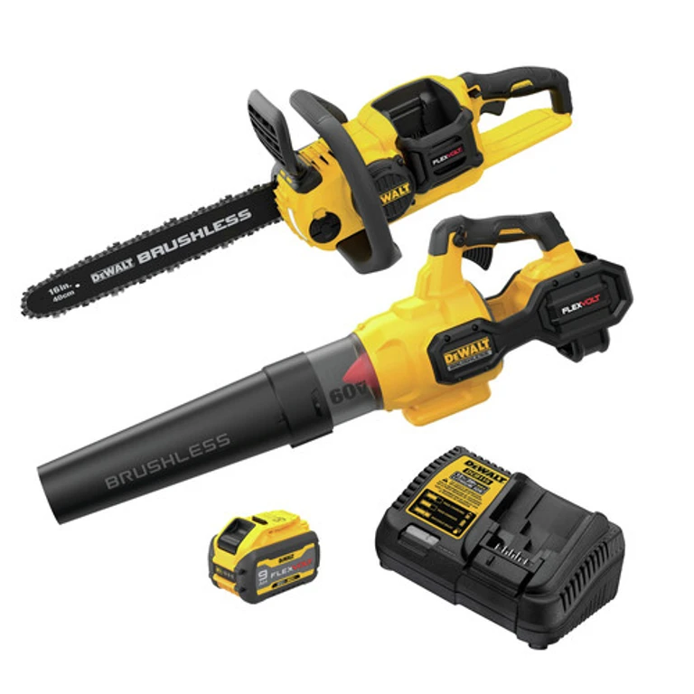 60V MAX FLEXVOLT Brushless Lithium-Ion Cordless Handheld Axial Blower and 16 in. Chainsaw Bundle (3 Ah)