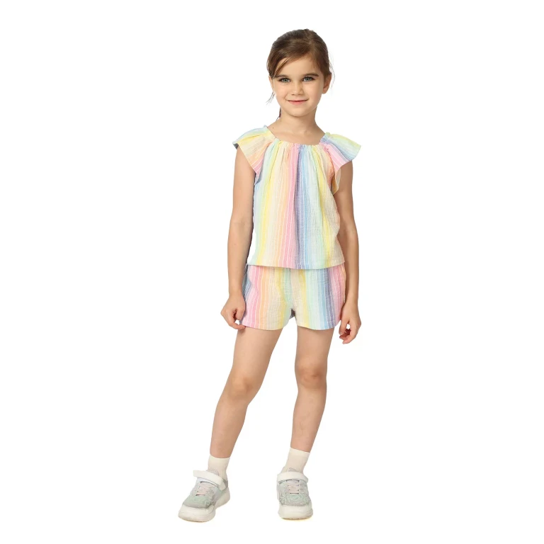 Girls 2Pc Short Set Multi 5T:- Multi, 5T