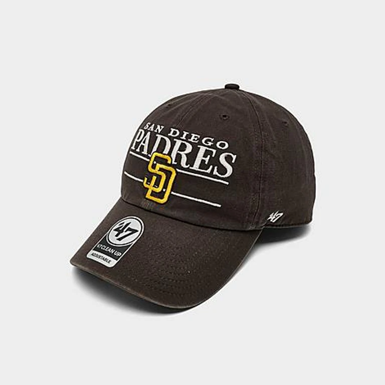 '47 샌디에이고 파드리스 MLB 팀 네임 & 로고 클린 업 스트랩백 모자 브라운