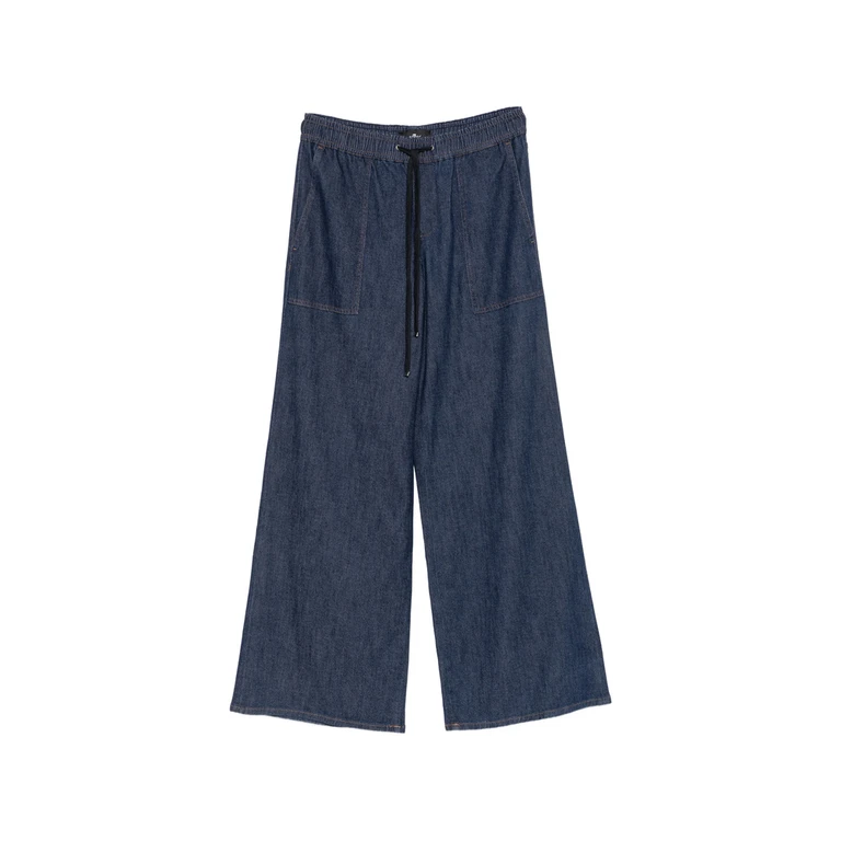 Utility Drawstring Wide-leg Jeans