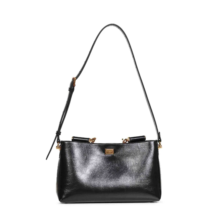 Handbag in Black Calf Leather