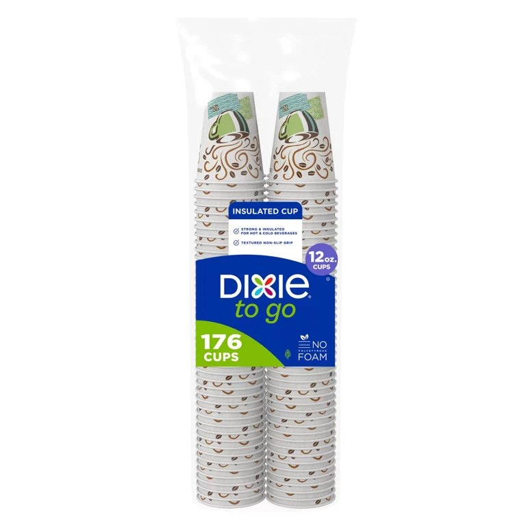 Dixie PerfecTouch Insulated Hot/Cold Paper Cups, Coffee Haze, 12 oz. 176 ct.