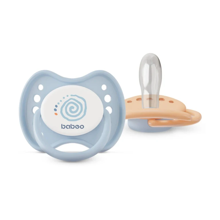 Symmetrical Silicone with Pacifier Case Blue Haze 6-12m 2pcs