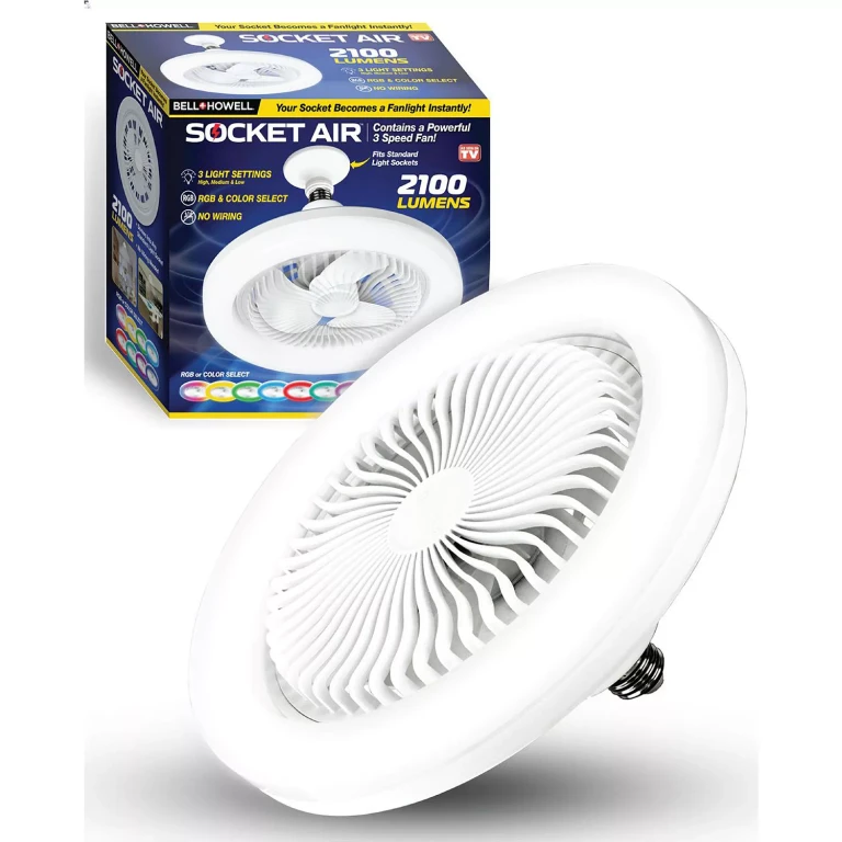 Socket Air Fan LED Color Changing Ceiling Fan Light