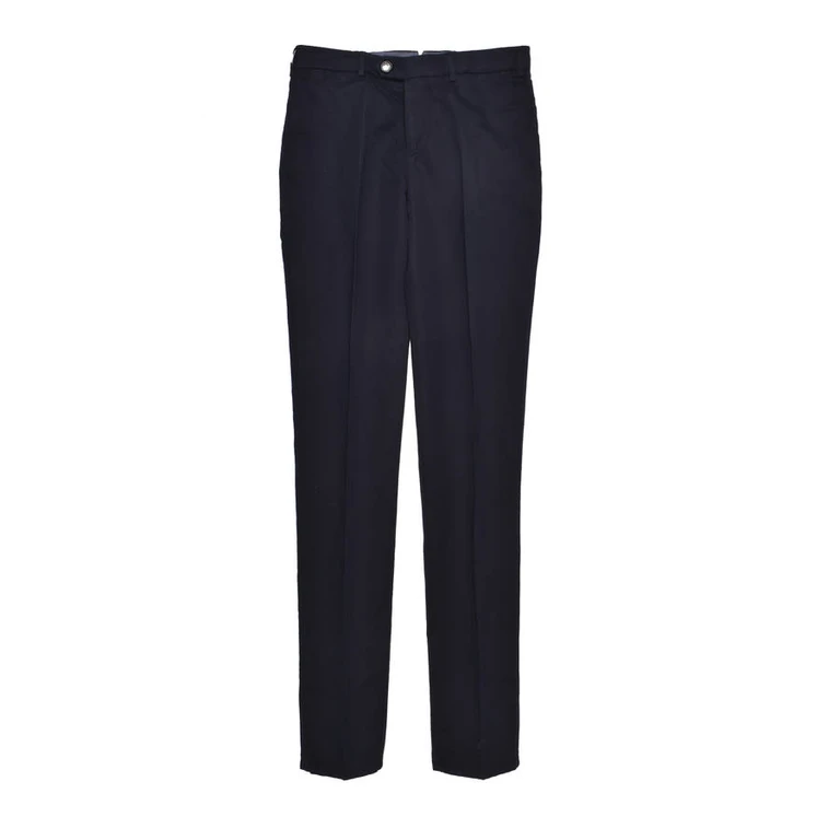 Navy Linen Blend Tailored Trousers