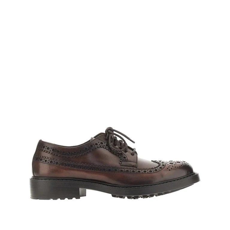 Brushed leather lace-up shoes Man 40
