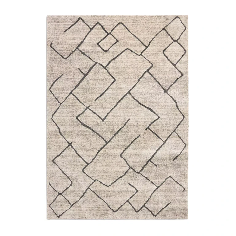 Cozy Plush Area Rug, Assorted Designs and Sizes:- 9'10'x12'10', Zinc/Coconut