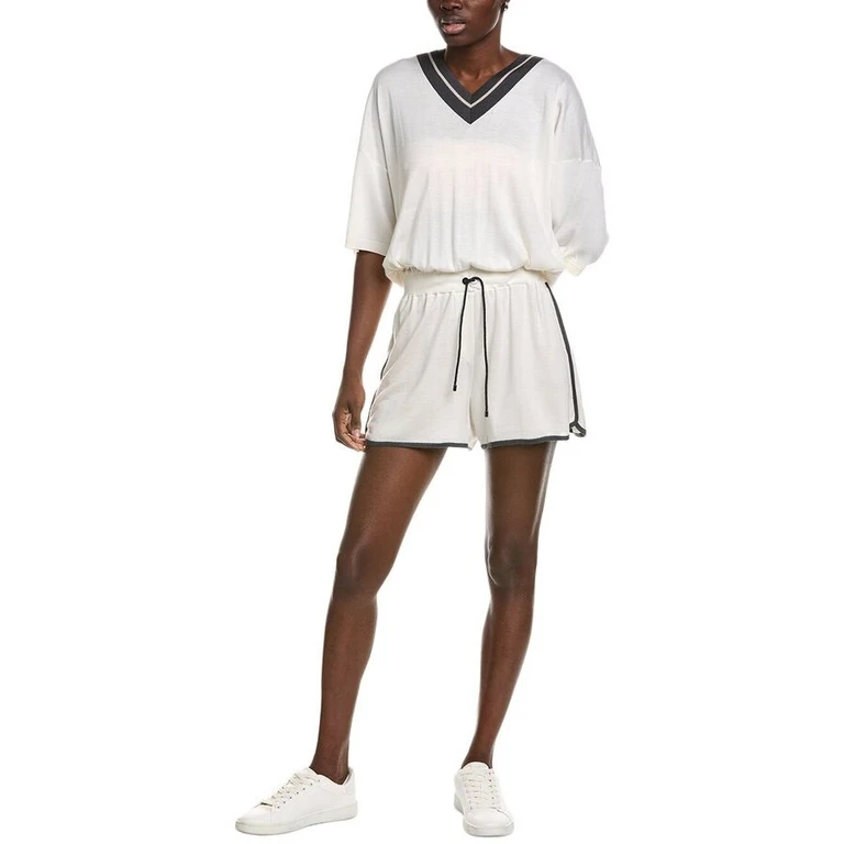 White Cashmere Blend Tennis Dress