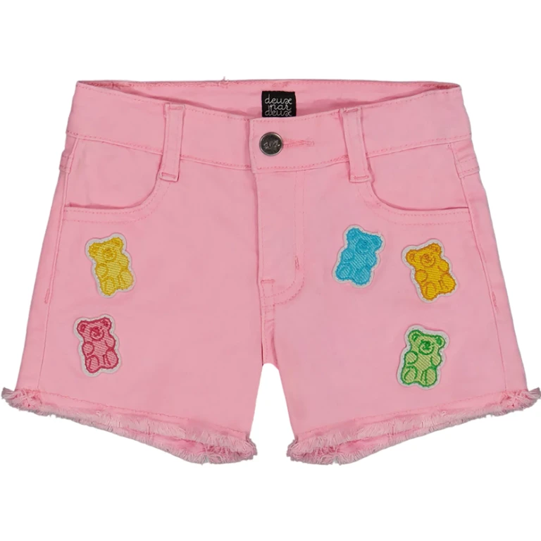 Jean Shorts with Embroidery - Little Girl