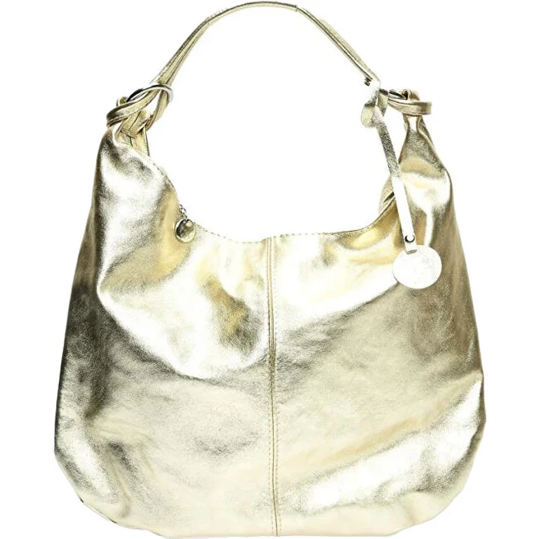 Women's Gold Leather Handbag