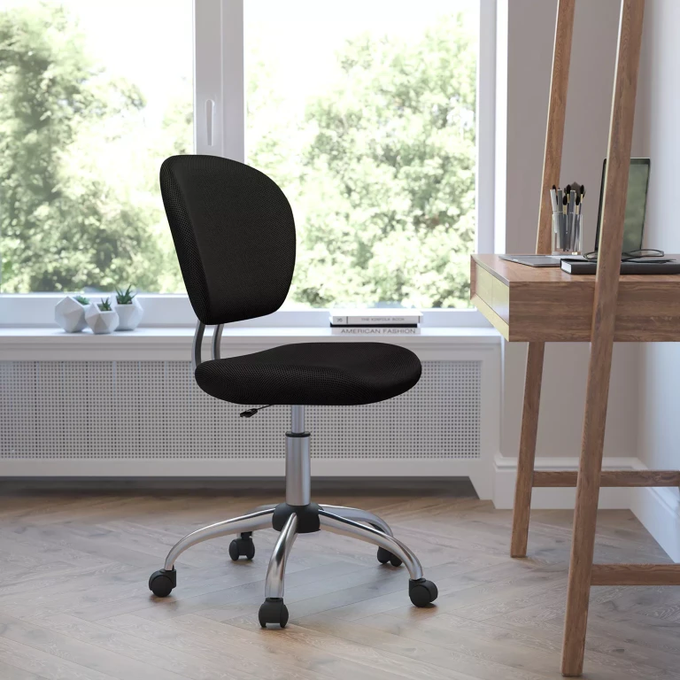 Mid-Back Mesh Task Chair with Chrome Base, Black