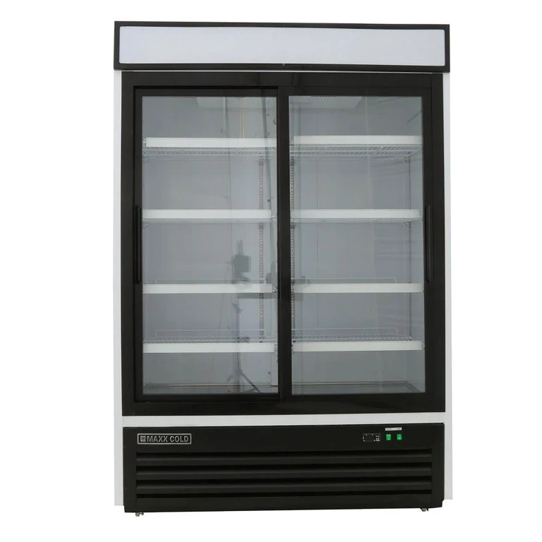 X-Series 48 cu. ft. Double Glass Sliding Door Merchandiser Refrigerator, White - Standard:- White