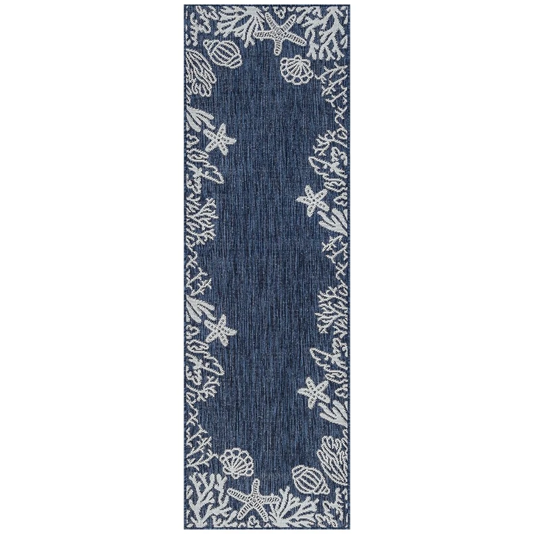 Biscayne 3 x 10 Navy Blue Indoor-Outdoor Area Rug