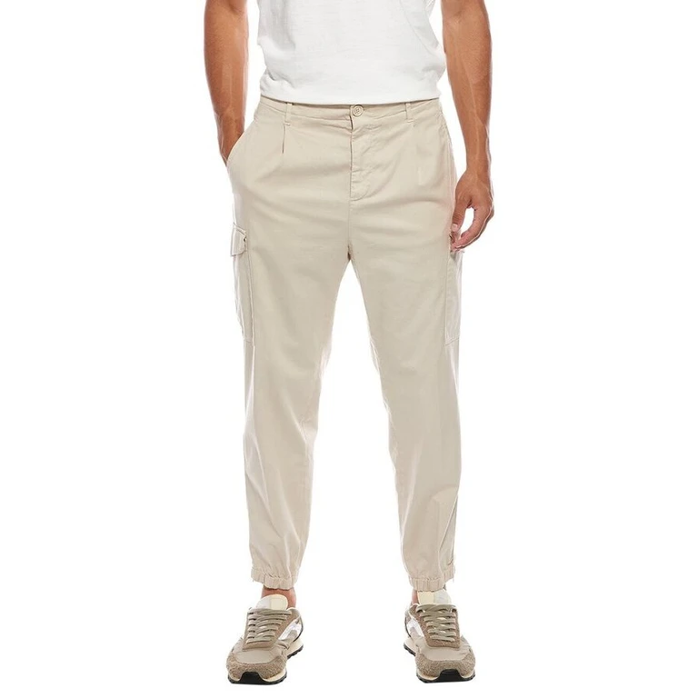 Beige Tapered Cargo Trousers