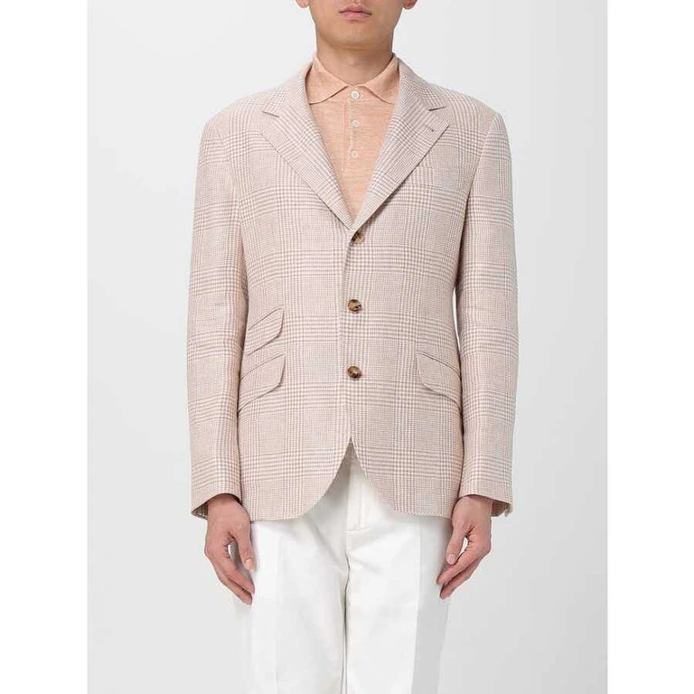Papaya Linen Wool Plaid Blazer