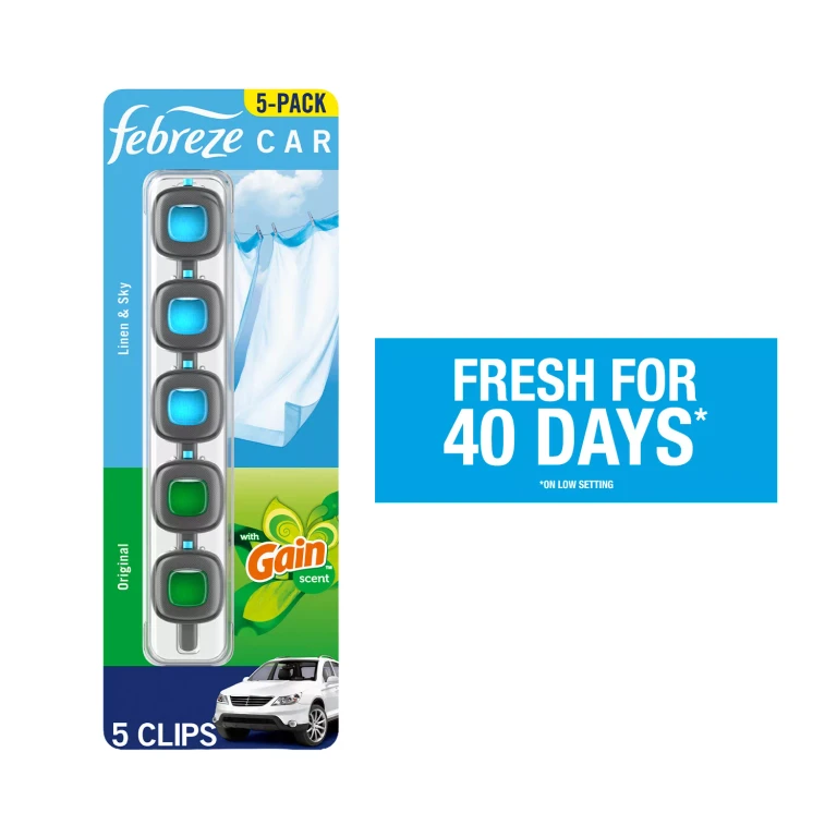 Car Air Freshener Vent Clips, Linen & Sky and Gain Original, 5 ct., Mixed Scents:- Mixed Scents