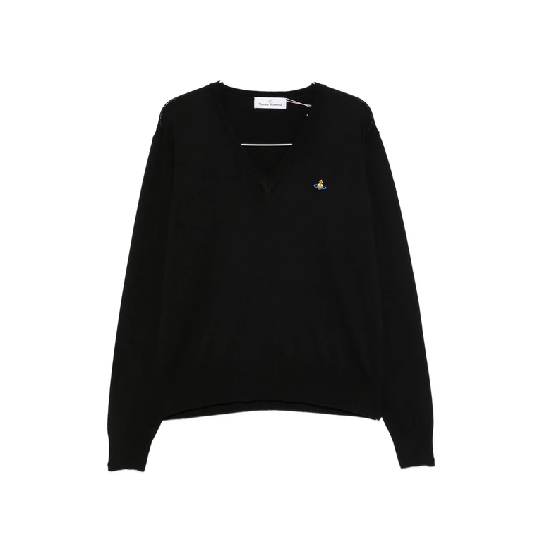 Vivienne Westwood Mark Orb-embroidered V-neck Sweater