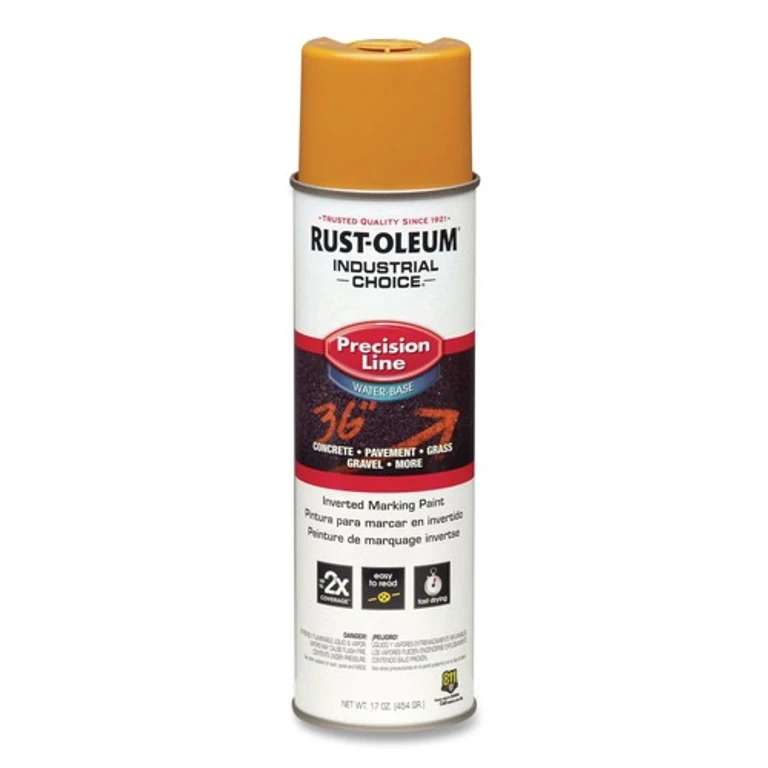 203033 Industrial Choice M1800 System 17 oz. Aerosol Can Water-Based Precision Line Marking Paint - Gloss Yellow (12/Carton)