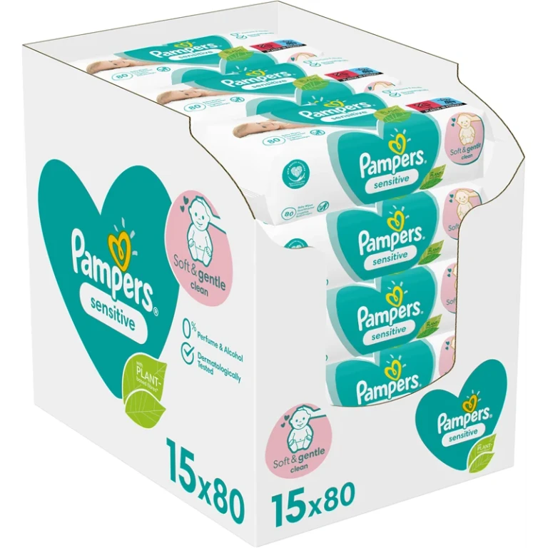 Sensitive baby wet cleansing wipes for sensitive skin 15x80 pieces