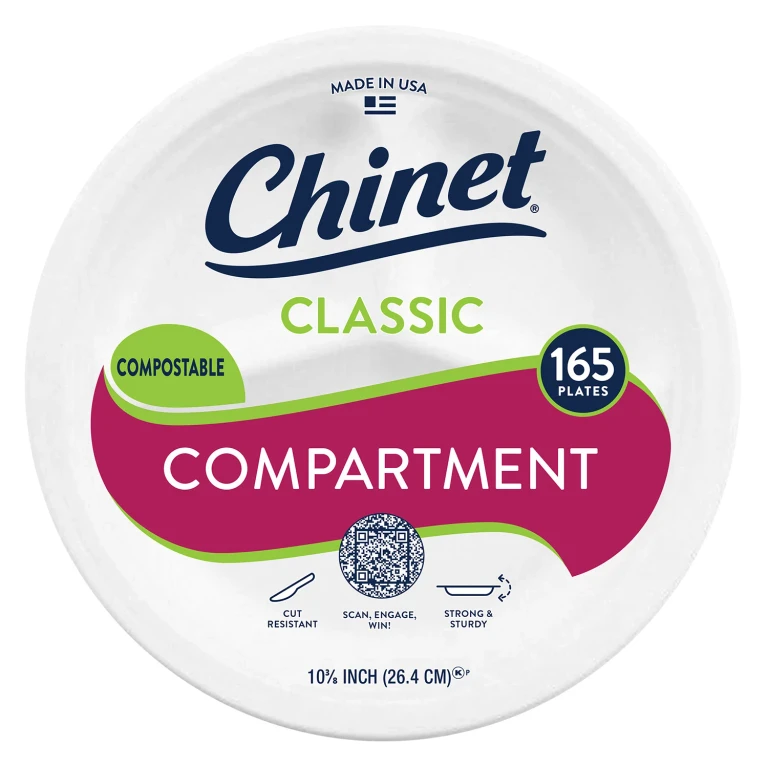 Classic Compartment Paper Plate, 10.38', 165 ct.