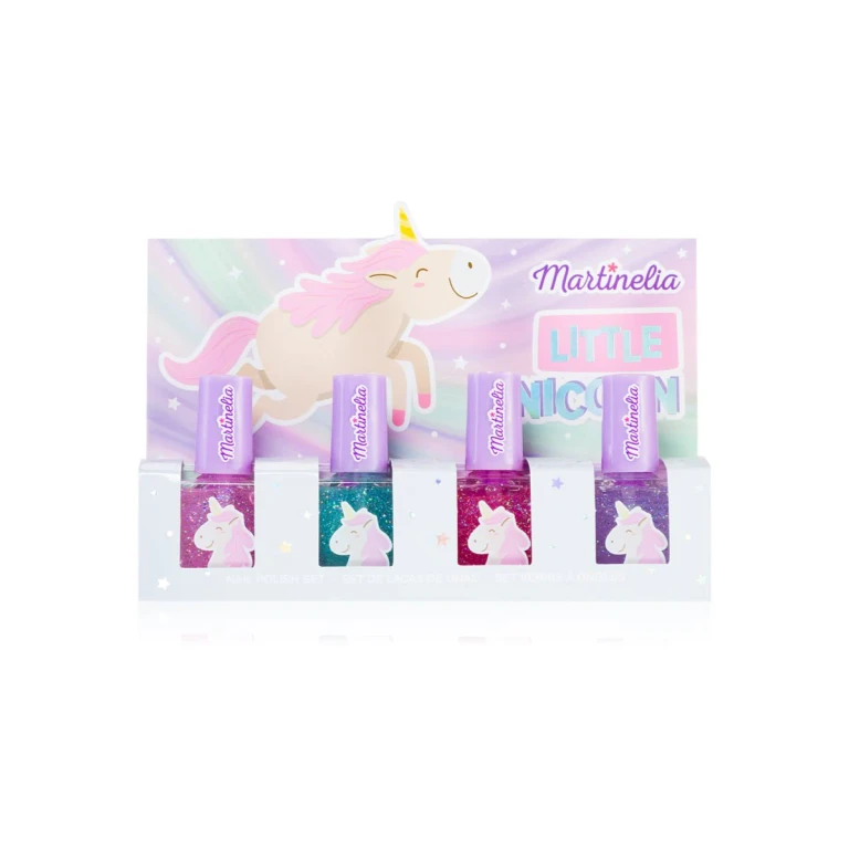 Little Unicorn Children's Nail Polish Set Pink, Blue, Purple, Fuchsia 4 Pieces