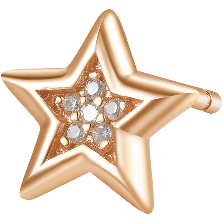 Single Star Earrings in Bronze with Zirconia Storie Rzo026
