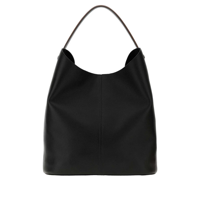 Black Leather Dress-Age Shopping Bag Blackchestnutblack Borse A Mano