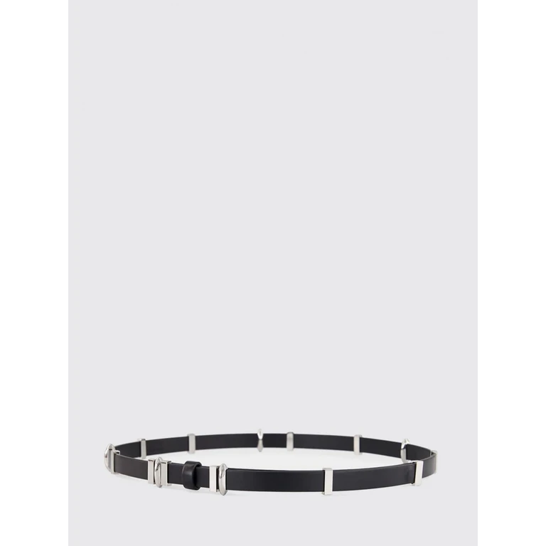 Adjustable Leather Belt with Metal Plaque (013452BLACK)