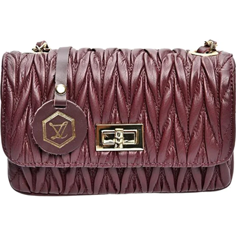 Women's Leather Shoulder Bag 2214 wine