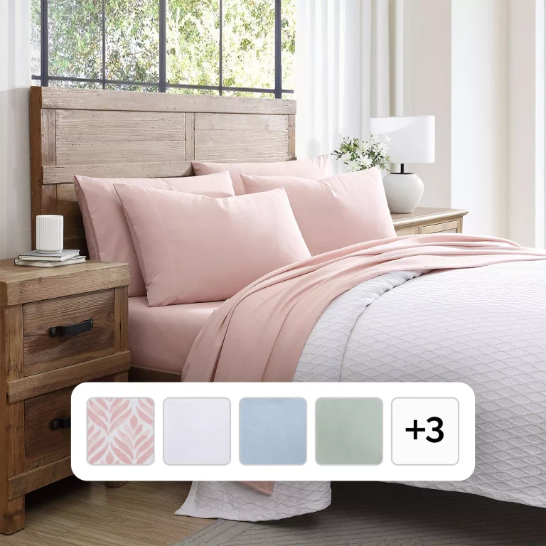 6-Piece Microfiber Sheet Set, Assorted Styles and Sizes:- Peach, Full