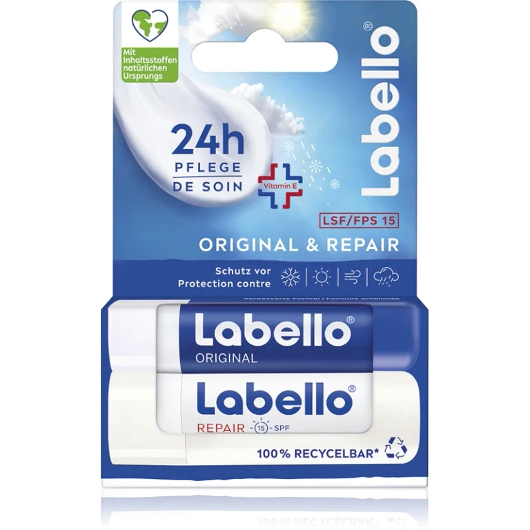 Labellum Original & Repair moisturizing regenerating lip balm 2× 4.8 g