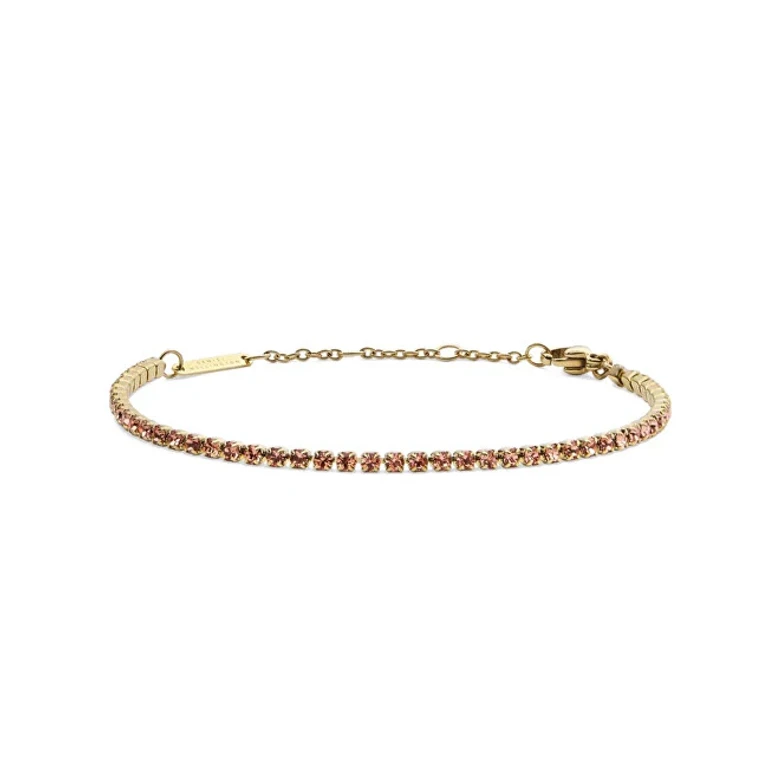 Dazzling Gold Plated Bracelet with Crystals Classic Tennis DW00401110