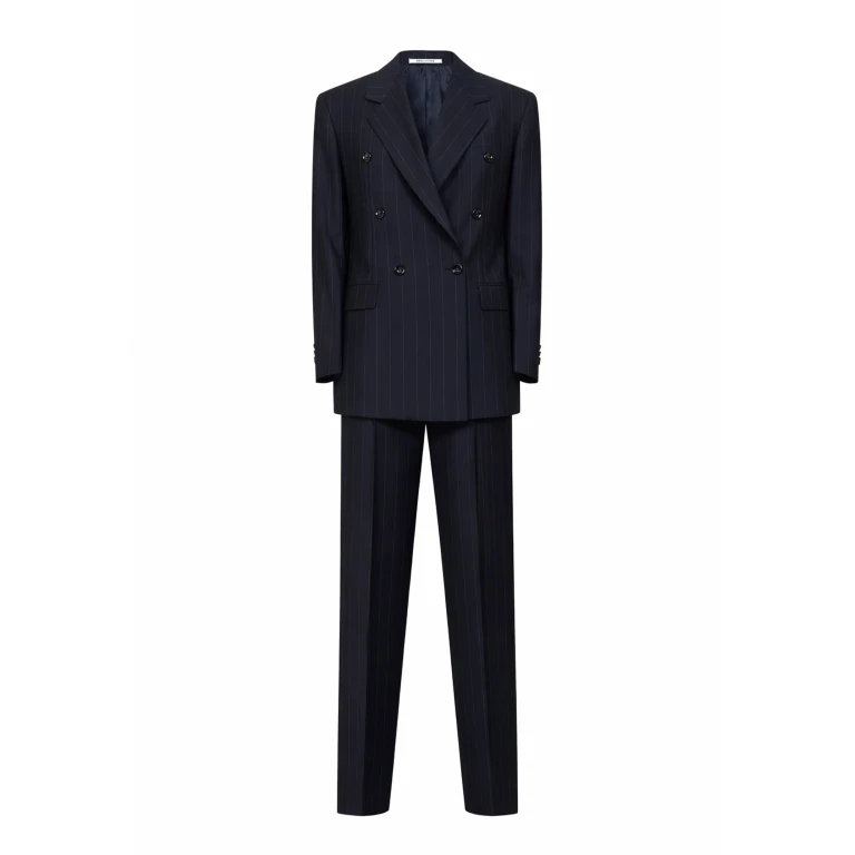 Suit Double-Breasted Blue Virgin Wool