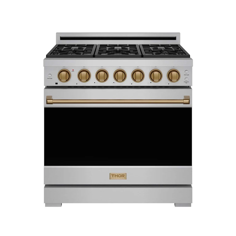 Thor Gordon Ramsay Series 36-Inch Professional Gas Range w/ Precision Knobs - Stainless Steel:- Stainless Steel