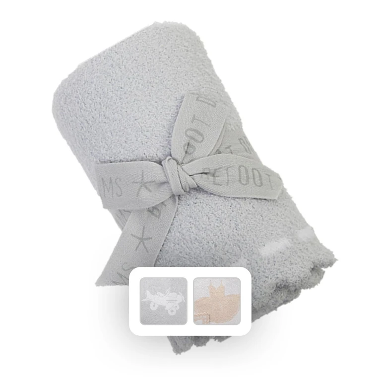 cozychic Scalloped Receiving Blanket Blue:- Airplane