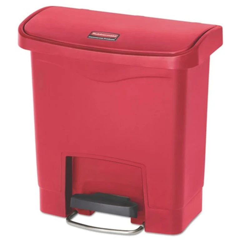 1883563 Streamline 4-Gallon Front Step Style Resin Step-On Container - Red