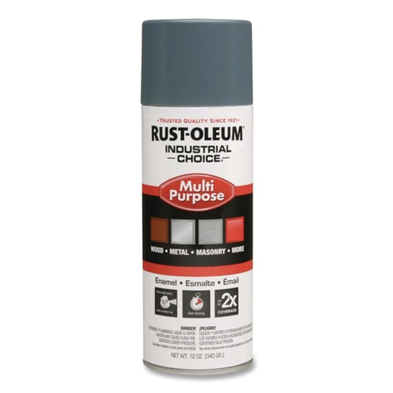 202214 Industrial Choice 1600 System 12 oz. Aerosol Can Multi-Purpose Enamel Spray Paint - Gloss Machinery Gray (6/Carton)