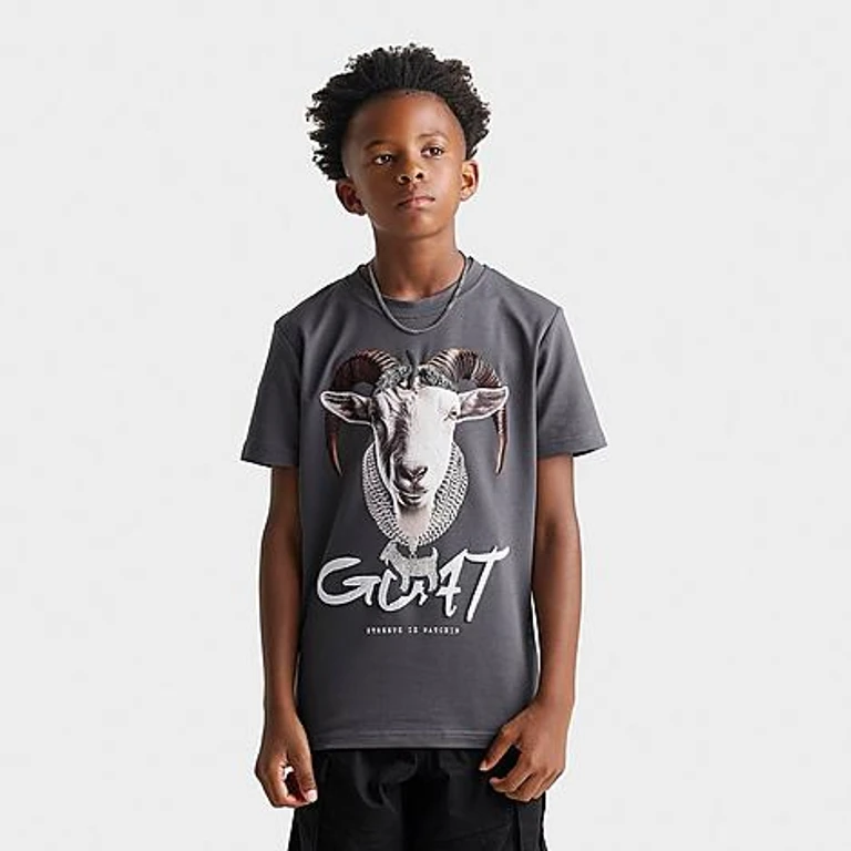 Streetz Iz Watchin Big Kids Goat Chain T-Shirt in Charcoal Size: Small