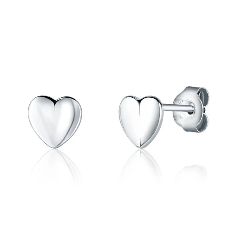 Delicate Heart-Shaped Earrings in Silver Svle2026X610000
