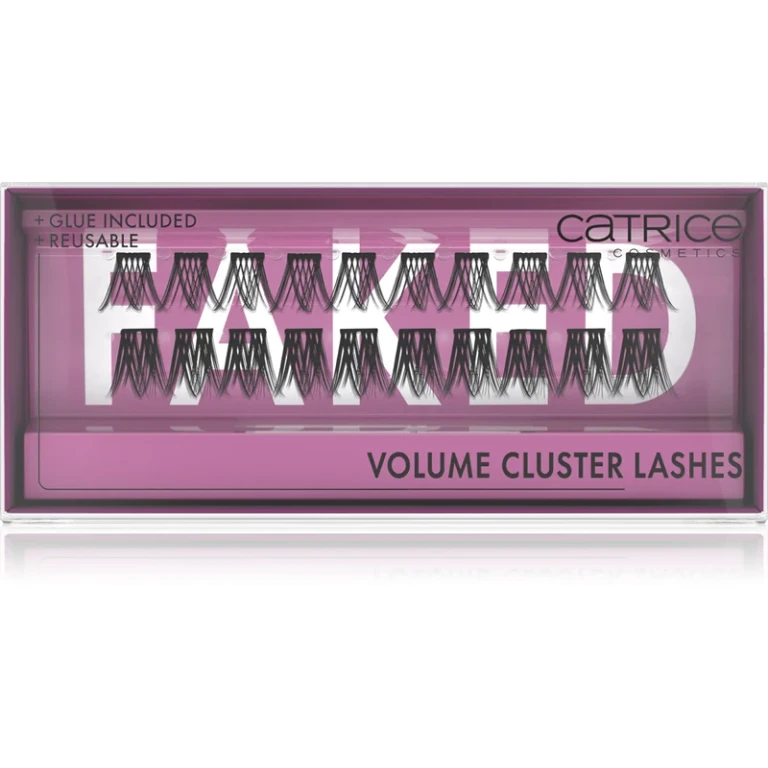 Faked false eyelashes with glue and applicator 2 pieces