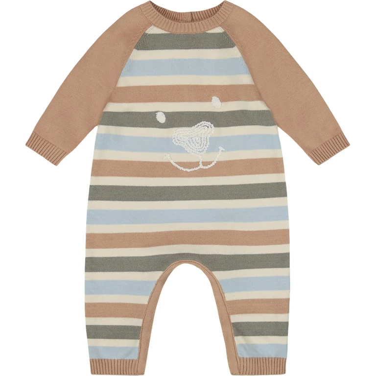 Knitted Striped Romper - Baby Boy