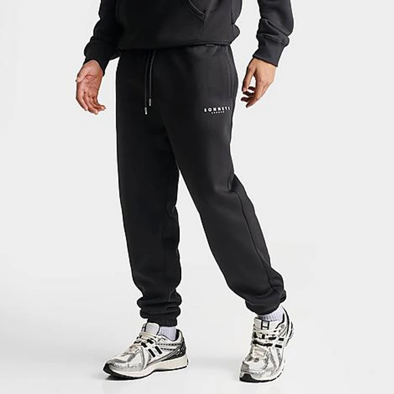Men's London Fleece Jogger Pants in Black/White Size: XS