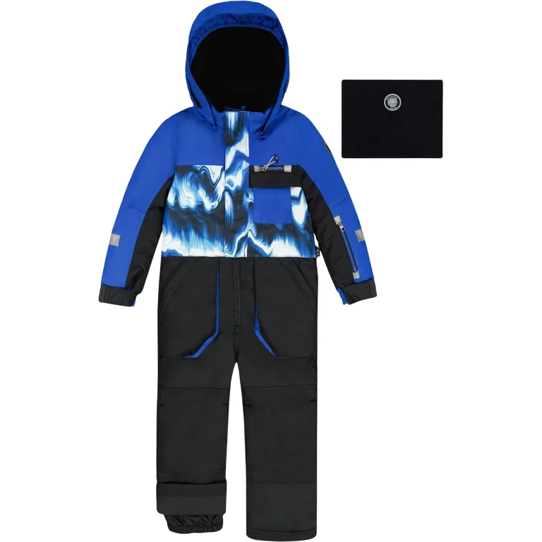 Play One-Piece Snowsuit with Print and Colorblock - Little Boy