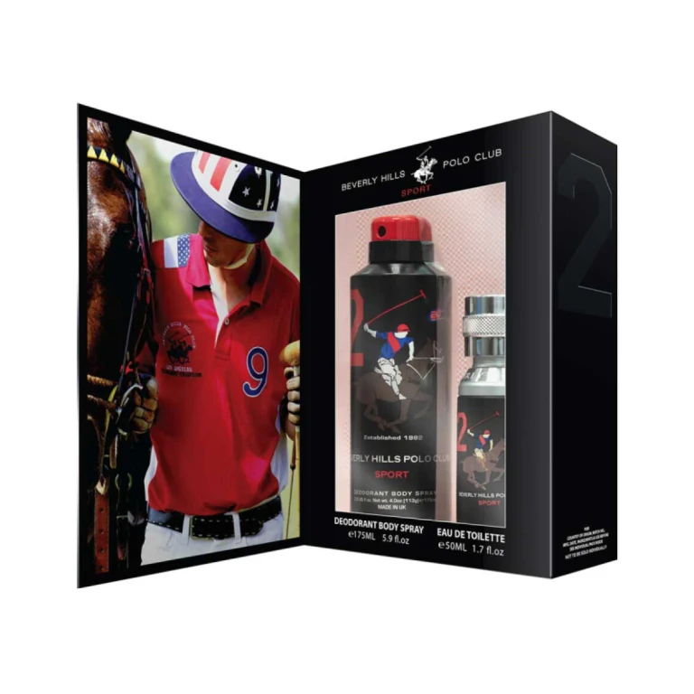 Gift box Beverly Hills Polo Club: 1982 - Sport 2, Eau de Toilette, Men, 50 ml + 1982 - Sport 2, Antiperspirant, Deodorant Spray, Men, 175 ml