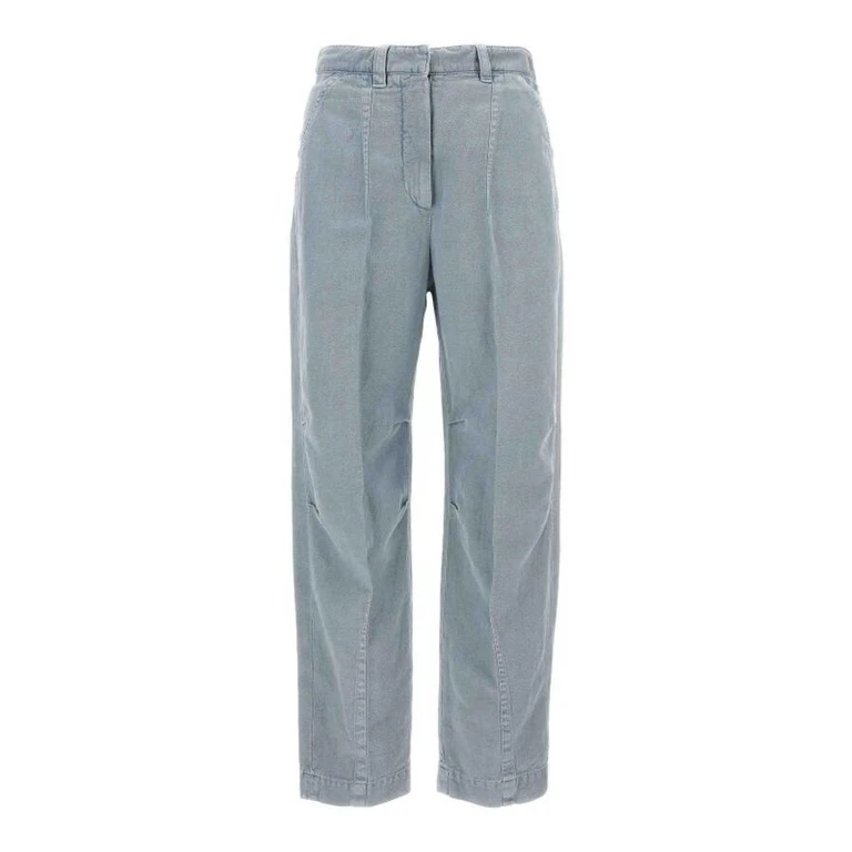 Wopowder Blue Linen Blend Trousers