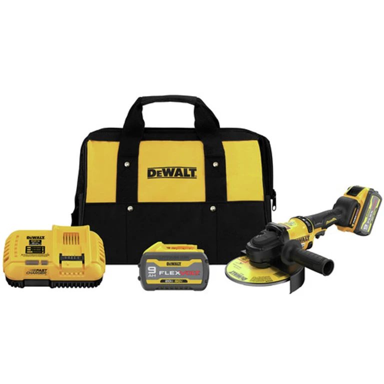 DCG440X2 60V MAX Brushless Lithium-Ion 7 in. Cordless Grinder Kit with 2 Batteries and Kickback Brake (9 Ah)