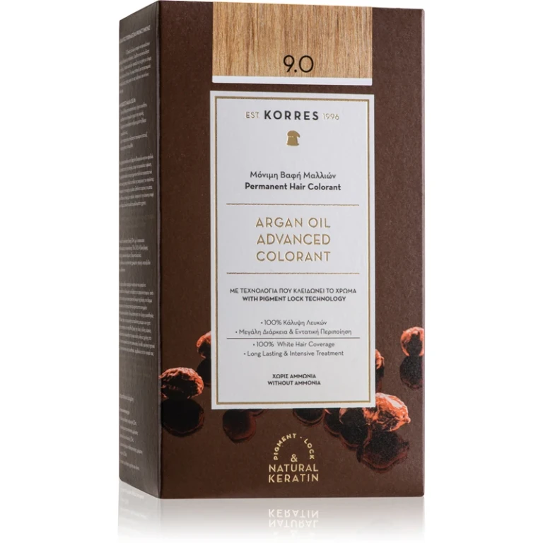 Argan Oil permanent hair dye with argan oil color 9.0 very light blonde