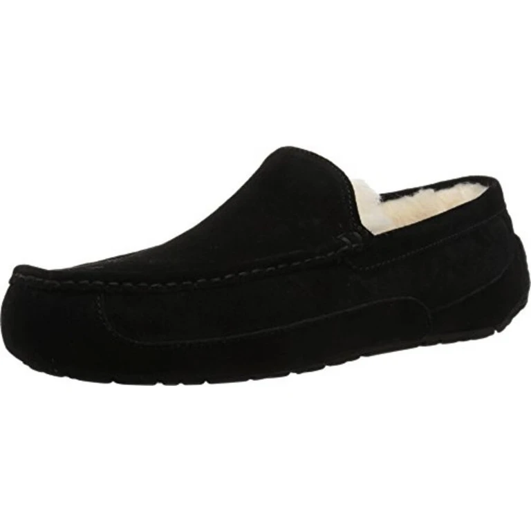 Ascot Slippers, Black Suede